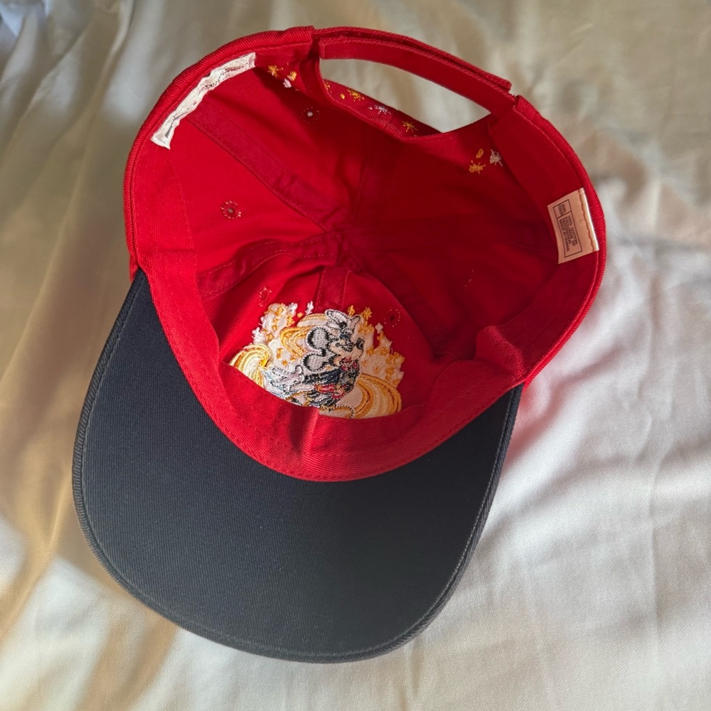 Disneyland Hong Kong Red & Black Embroidered Mickey Toddler Cap - Picture 6 of 11